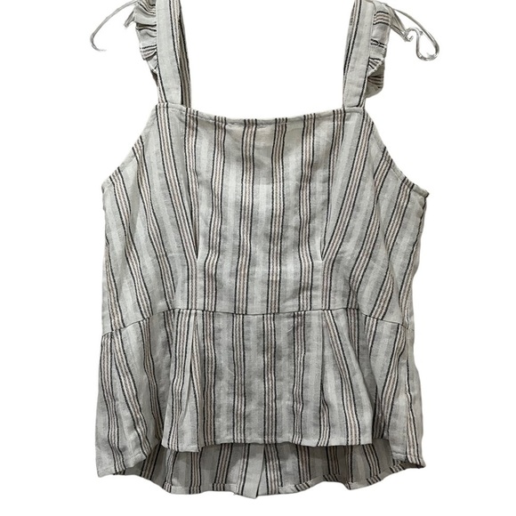 Peach Love Boutique Small Stripe Button Detail Baby Doll Tank Top P - Picture 2 of 4